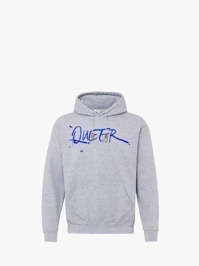Jw Anderson X Queer Hoodie With Text Print In Grey