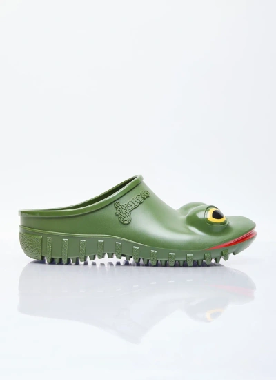 Jw Anderson X Wellipets Frog Slip-on Shoes In Green