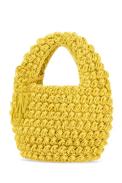 Jw Anderson Yellow Knit Popcorn Shopping Bag