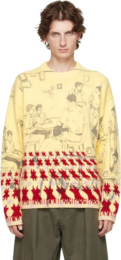 Jw Anderson Illustration-embellishment Sweater In Yellow