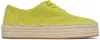 Jw Anderson Suede Lace-front Platform Espadrilles In 526 Lime