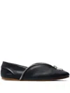Jw Anderson Biker Ballerina Ballet Flats In Black Leather In Black