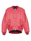 Jw Anderson Oversized Curved Hem Bomber Jacket Ruby In Pink