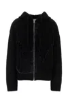 Jw Anderson Wool Sweatshirt With Hood And Ribbed Finish