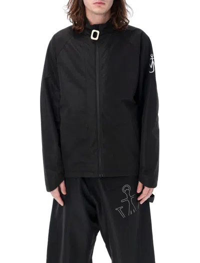 Jw Anderson Zip Front Track Jacket In Black