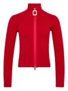 Jw Anderson Crimson Red Cotton Blend Turtleneck Sweater In Red