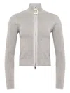 Jw Anderson Grey Stretch Cotton Blend Cardigan In Neutral