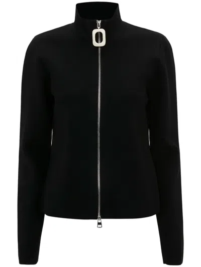 JW ANDERSON ZIP-UP FINE-KNIT CARDIGAN