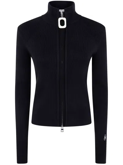 JW ANDERSON ZIP-UP RIBBED CARDIGAN