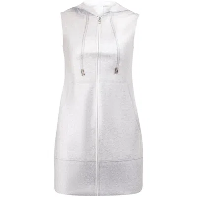 Jw Anderson Zipped Hoodie Mini Dress In Gray
