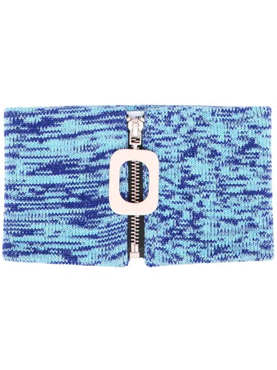 Jw Anderson Zipped Neckband In Blue