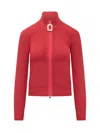 Jw Anderson Crimson Red Cotton Blend Turtleneck Sweater In Red