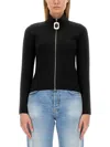 Jw Anderson Zip-up Fine-knit Cardigan In Black