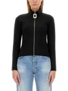 Jw Anderson J. W. Anderson Fitted Cardigan With Zipper In Black