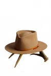 Jw Bennett Unisex Dress 100x Teardrop Flat Brim Hat In Camel In Brown