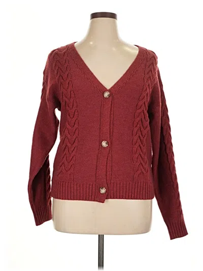 Pre-owned Jw (jw Style) Cardigan Sweater In Burgundy