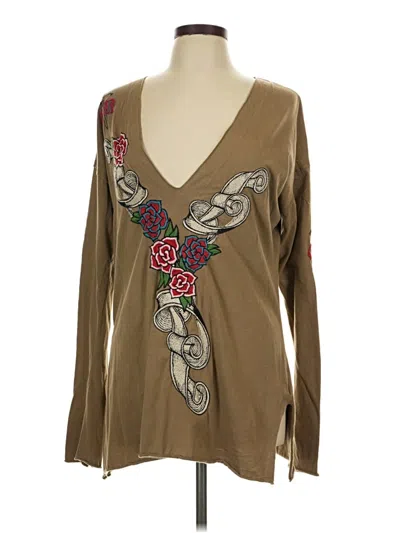 Pre-owned Jw Los Angeles Long Sleeve Blouse In Brown