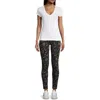 Jw Los Angeles Womens Printed Cotton Stretch Leggings In White