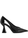 Jw Pei 85mm Alessia Cut-out Geometric Heel Pumps In Black