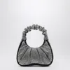 Jw Pei All-over Strass Satin Gabbi Mini Hobo Bag In Black