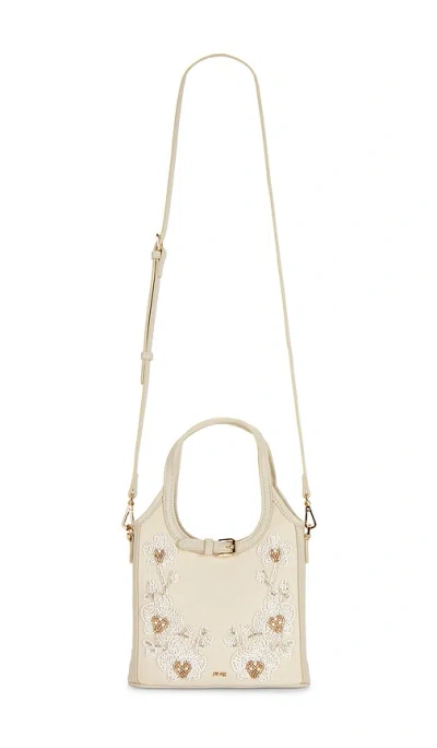 Jw Pei Brooke Mini Belted Embellished Orchid Beaded Top Handle Bag In Neutral