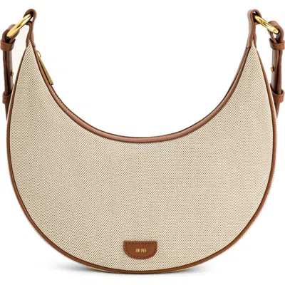 Jw Pei Carly Canvas Saddle Shoulder Bag In Beige