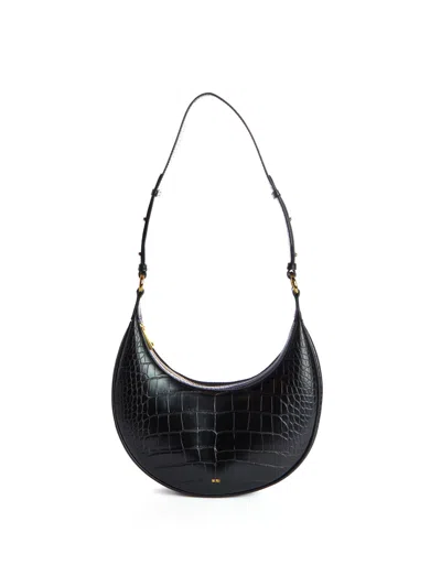 Jw Pei Carly Saddle Bag In Black Croc