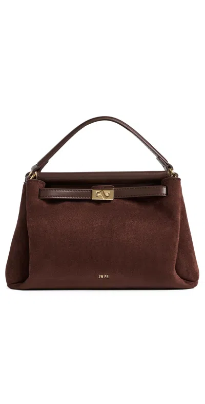 Jw Pei Carmen Faux Suede Top Handle Bag Dark Brown