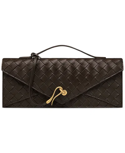 Jw Pei Celeste Small Woven Textured Envelope Top Handle Clutch Handbag In Brown