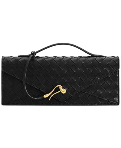 Jw Pei Celeste Woven Textured Envelope Small Top Handle Clutch Handbag In Black