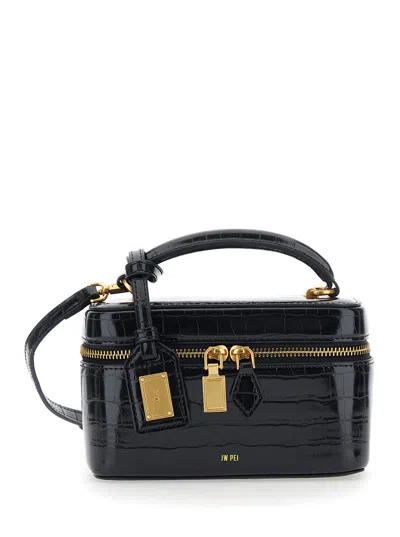 Jw Pei Cleo Mini Ecoleather Handbag With Padlock Charm, Top Zip Closure & Adjustable Shoulder Strap In Black