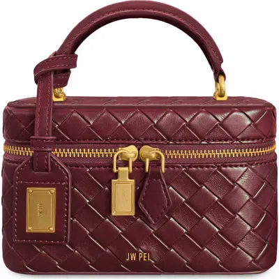 Jw Pei Cleo Woven Faux Leather Top Handle Bag In Burgundy