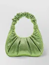 Jw Pei Crystal-embellished Pleated Shoulder Bag With Curved Silhouette