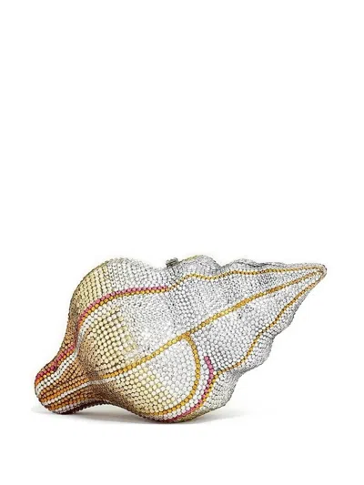 Jw Pei Crystal-embellished Shell Clutch-bag In Neutral
