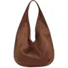 Jw Pei Dara Faux Suede Hobo Bag In Mocha Brown