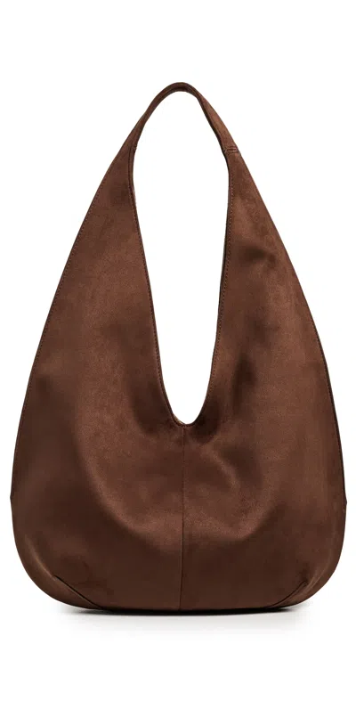 JW PEI DARA FAUX SUEDE HOBO BAG MOCHA BROWN