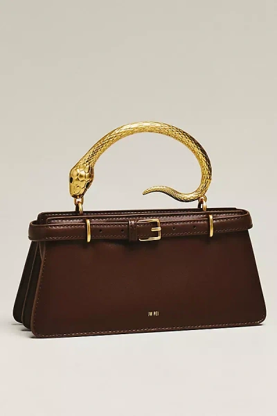 Jw Pei Elena Snake Top Handle Bag In Brown
