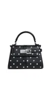Jw Pei Elise Artificial Crystal Top Handle Bag Black In Black