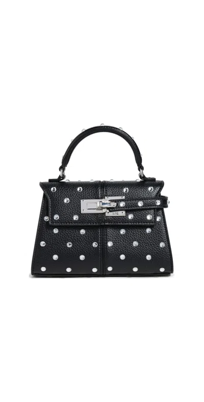 Jw Pei Elise Artificial Crystal Top Handle Bag Black