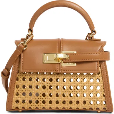 Jw Pei Elise Faux Woven Top Handle Bag In Brown