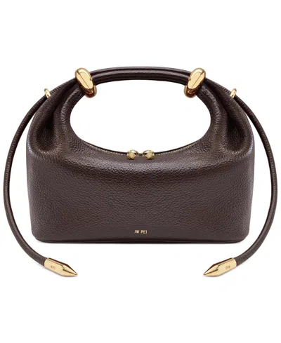 Jw Pei Ellie Metal Ring Embellished Top Handle Mini Satchel Handbag In Brown