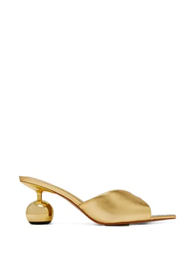 Jw Pei Ellie Spherical-heel Pointed-toe Mules In Animal Print