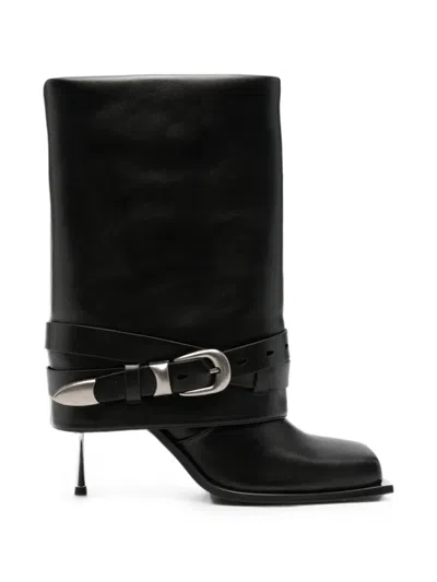 Jw Pei Emilia Buckled Leather Boots In Black