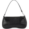 Jw Pei Eva Croc Embossed Faux Leather Convertible Shoulder Bag In Black Croc