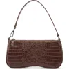 Jw Pei Eva Croc Embossed Faux Leather Convertible Shoulder Bag In Brown Croc