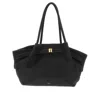 Jw Pei Hana Medium Faux Suede Tote Bag Black In Black