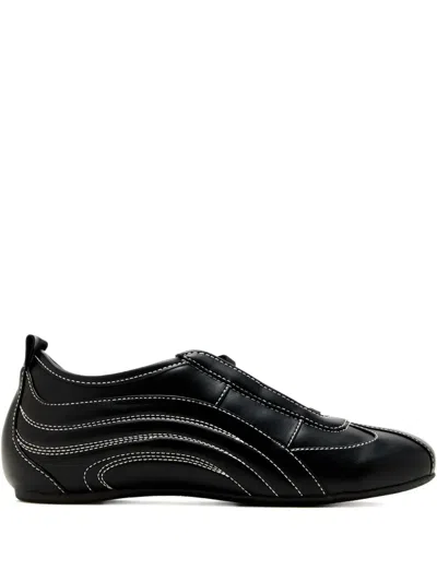 Jw Pei Ferne Streamlined Lustrous Sneakers In Black