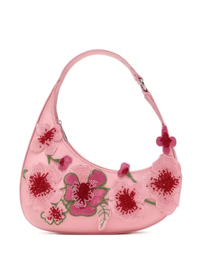 Jw Pei Floral-embellished Shoulder Bag In Pink