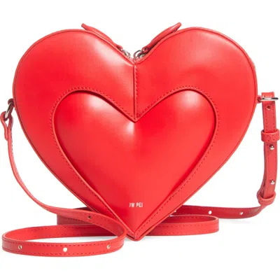 Jw Pei Francisca Faux Leather Heart Crossbody Bag In Red
