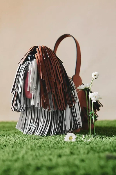 Jw Pei Fringe Dog Shoulder Bag In Brown